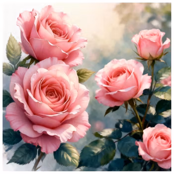 Diamanttavla Roses 40x40