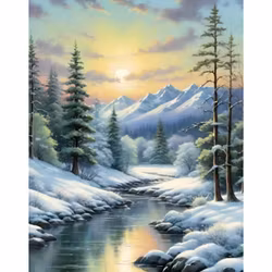 Diamanttavla Vinterskog 40x50