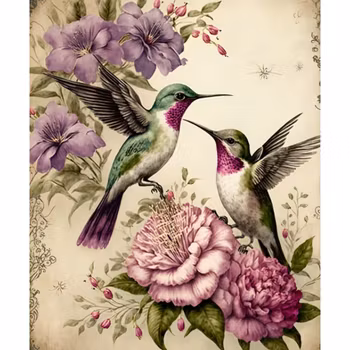 Diamanttavla Hummingbirds 40x50