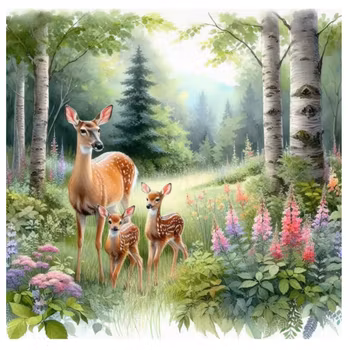 Diamanttavla Rådjur 50x50 - Leverans vecka 48-49