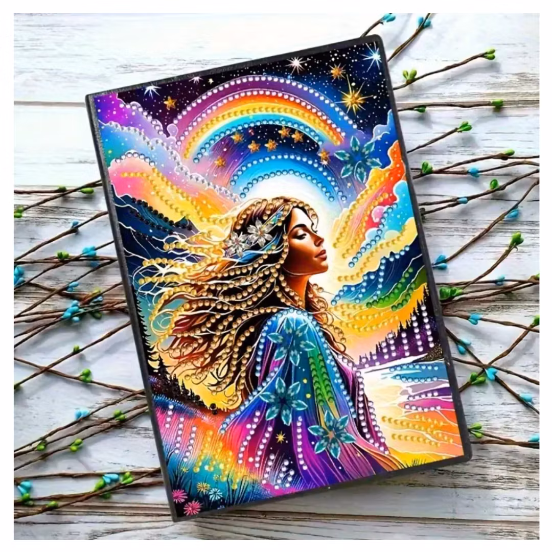 Diamond Painting Olinjerad Skrivbok 50 sidor Woman Colors