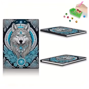 Diamond Painting Olinjerad Skrivbok 50 sidor Wolf