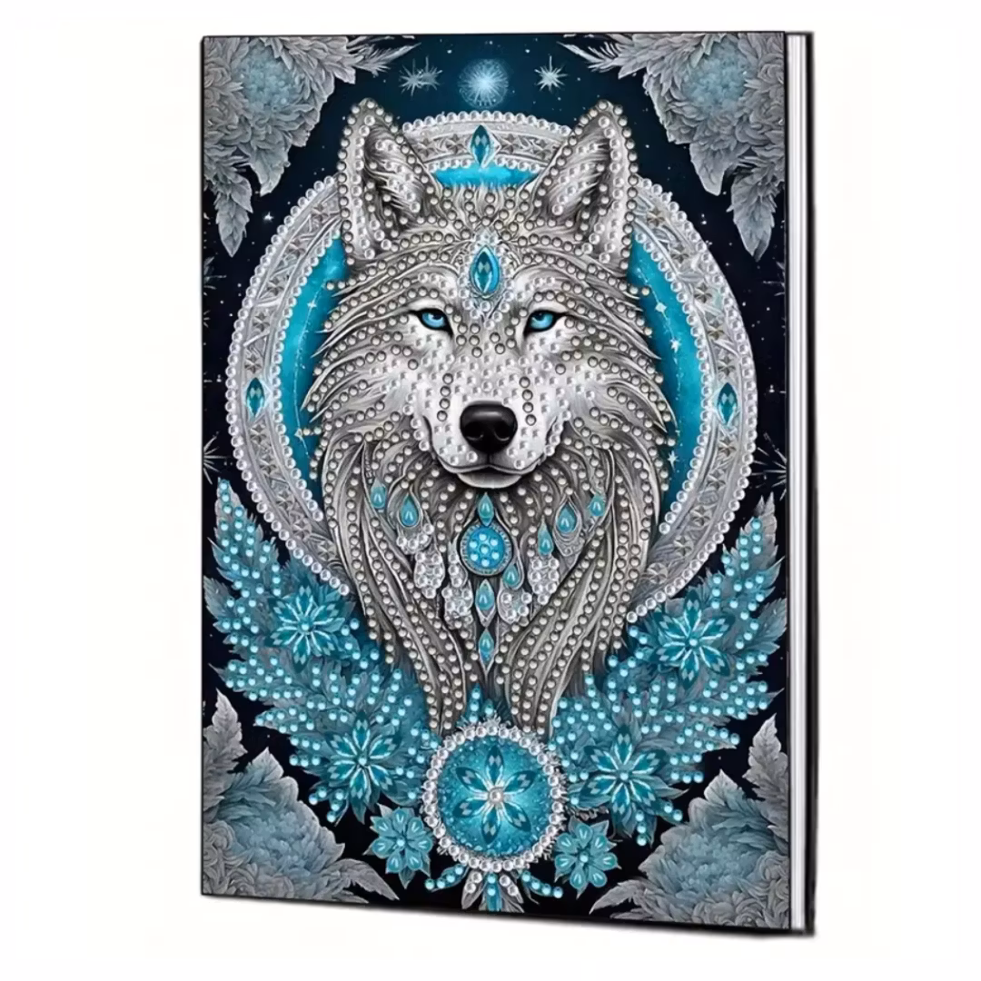 Diamond Painting Olinjerad Skrivbok 50 sidor Wolf