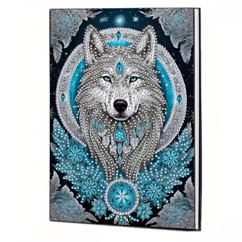 Diamond Painting Olinjerad Skrivbok 50 sidor Wolf