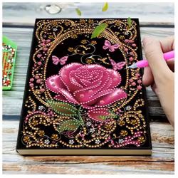 Diamond Painting Olinjerad Skrivbok 50 sidor Rose And Butterflies