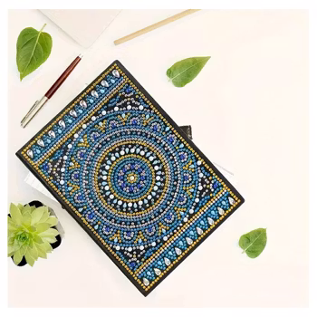 Diamond Painting Olinjerad Skrivbok 50 sidor Mandala Gull Och Blå