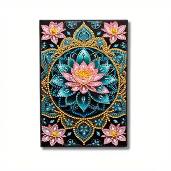 Diamond Painting Olinjerad Skrivbok 50 sidor Lotus