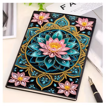 Diamond Painting Olinjerad Skrivbok 50 sidor Lotus