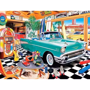 Diamanttavla Carlifornian Car 40x50