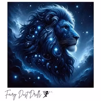 Diamanttavla Fairy Dust Drills Universe Lion 40x40