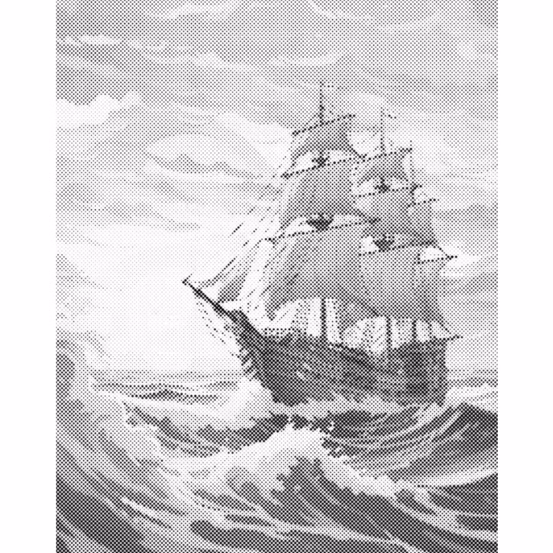 One Color Dot Painting Ship 40x50