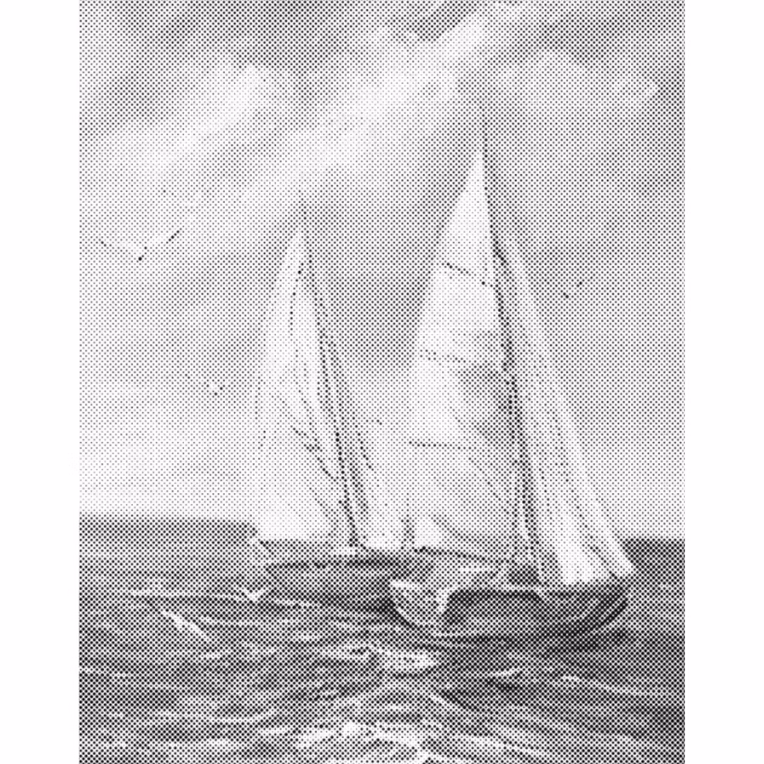 One Color Dot Painting Segelbåtar 40x50