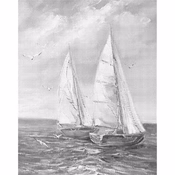 One Color Dot Painting Segelbåtar 40x50