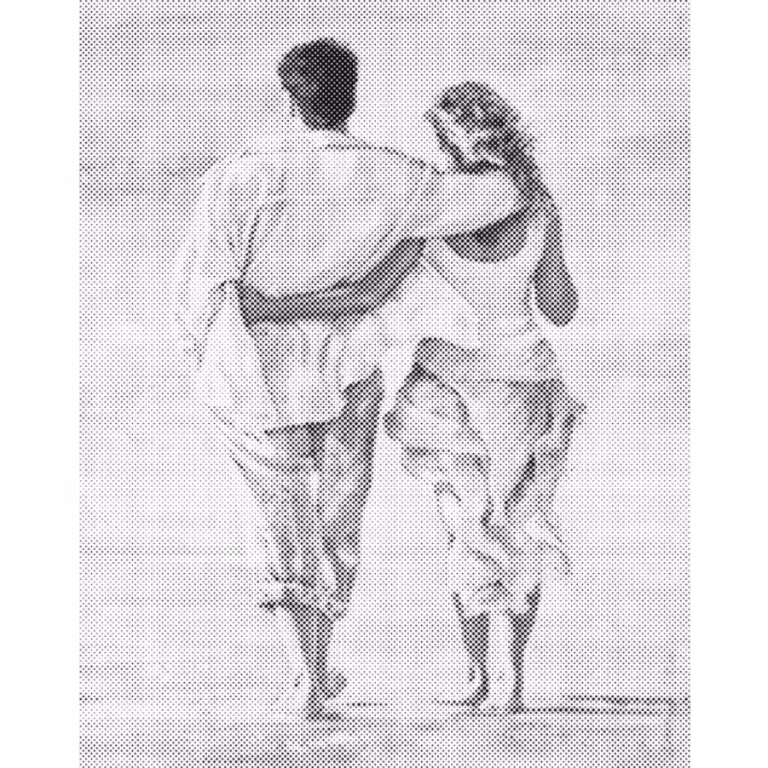 One Color Dot Painting Couple 40x50