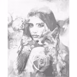 One Color Dot Painting Beauty And Fox 40x50