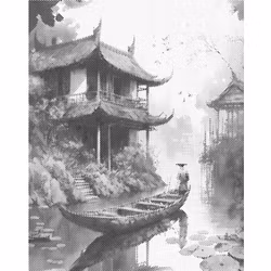 One Color Dot Painting Asia 40x50