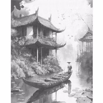 One Color Dot Painting Asia 40x50