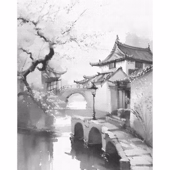 One Color Dot Painting Cherry Tree 40x50