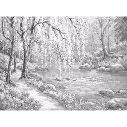 One Color Dot Painting Skogsbäck 30x40