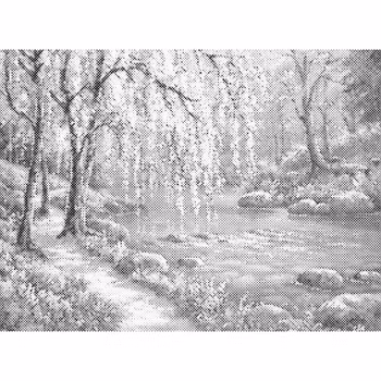 One Color Dot Painting Skogsbäck 30x40