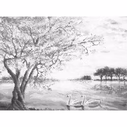 One Color Dot Painting Svansjö 30x40