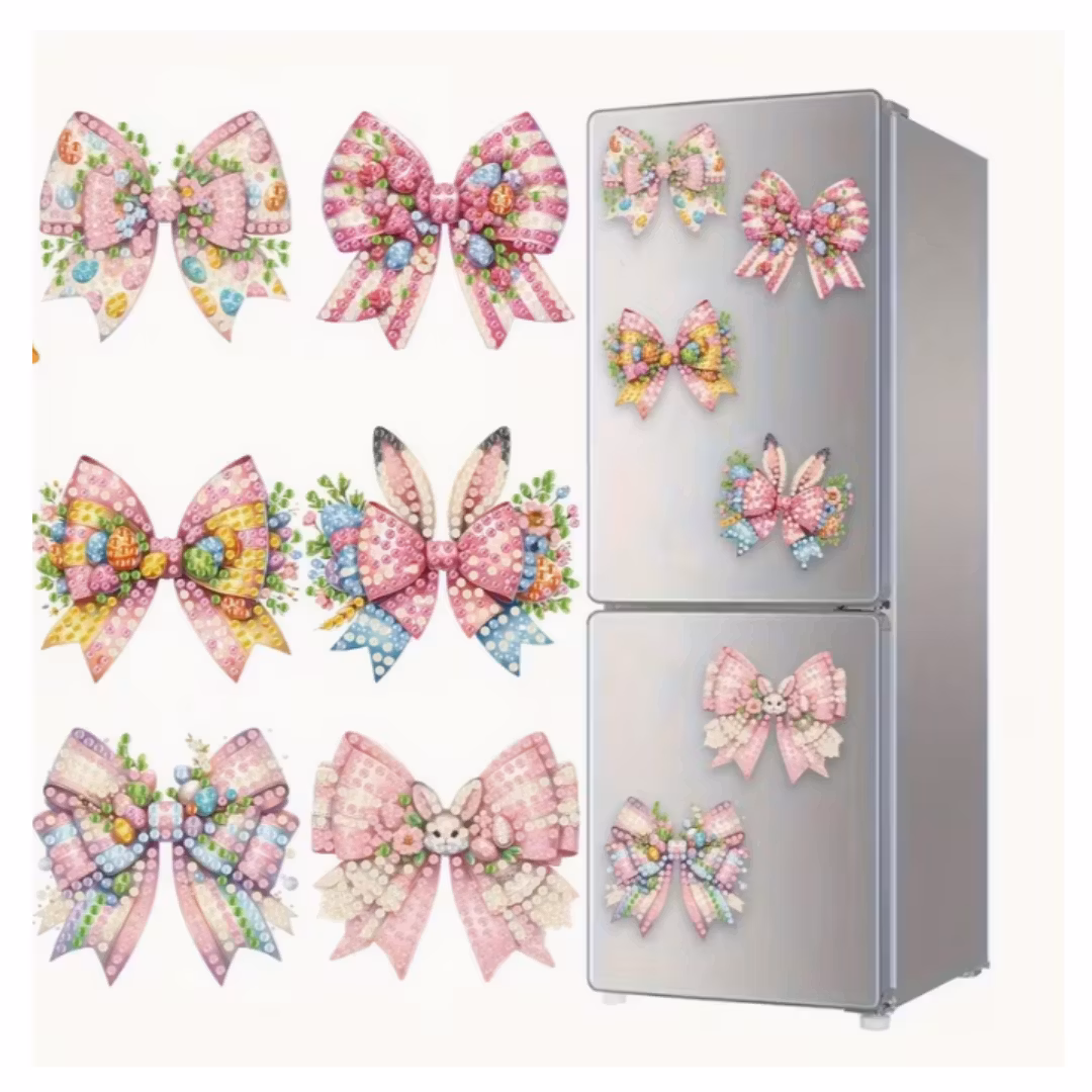 Diamond Painting Kylskåpsmagnet Rosett ca 7x7 cm