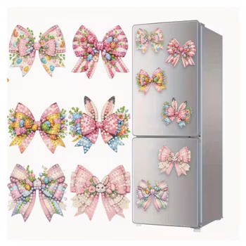 Diamond Painting Kylskåpsmagnet Rosett ca 7x7 cm