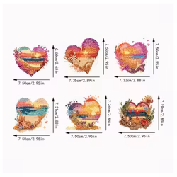 Diamond Painting Kylskåpsmagnet Beach Heart ca 7x7 cm