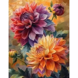 Diamanttavla Color Flowers 40x50