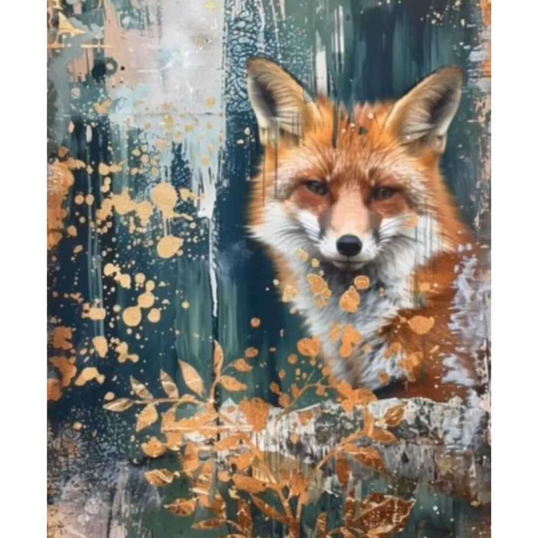 Diamanttavla Fox Abstract 40x50