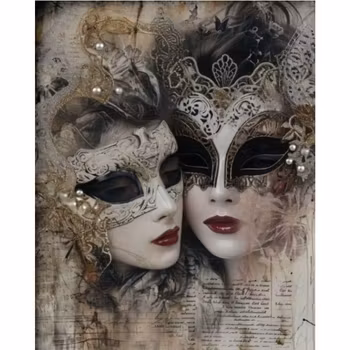 Diamanttavla Women Masks 40x50