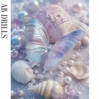 Diamanttavla AB Drills Butterfly Ocean Treasures 40x50