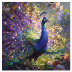 Diamanttavla Beautiful Peacock 40x40
