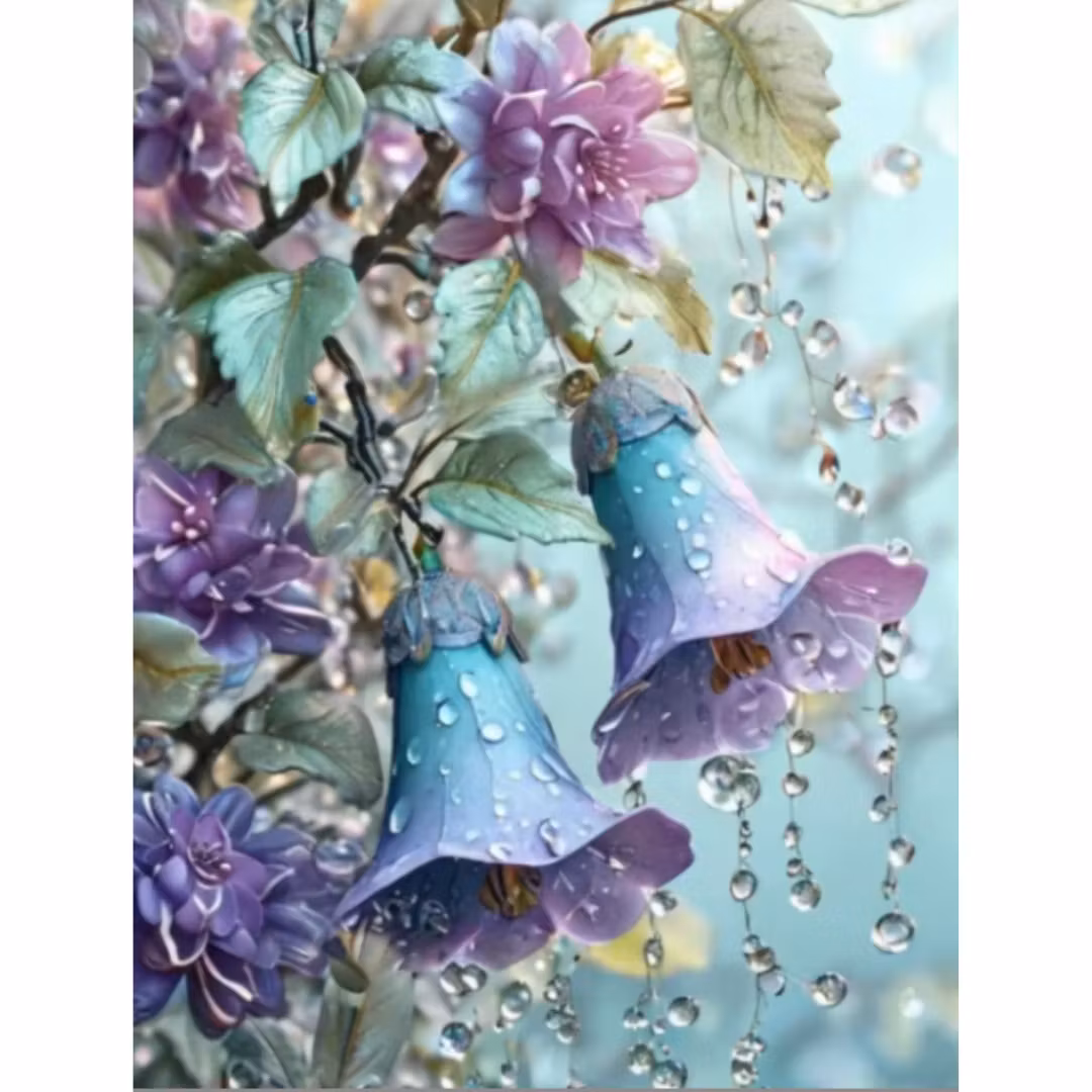 Diamanttavla Blåklockor Fantasia 40x50