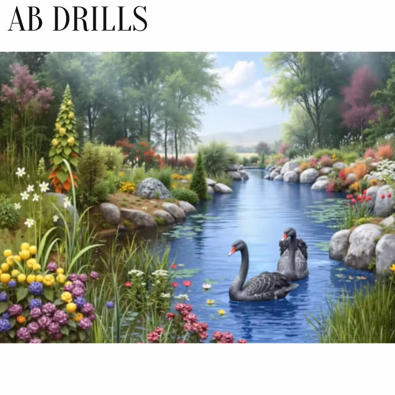 Diamanttavla AB Drills Black Swans 40x50