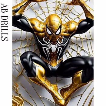 Diamanttavla AB Drills Black And Gold Spiderman 40x50
