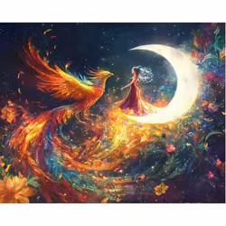 Diamanttavla Phoenix And Woman 40x50