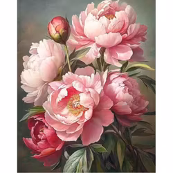 Diamanttavla Pink Peonys 40x50