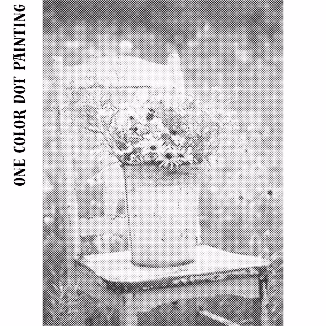 One Color Dot Painting Blommor På Stol 30x40