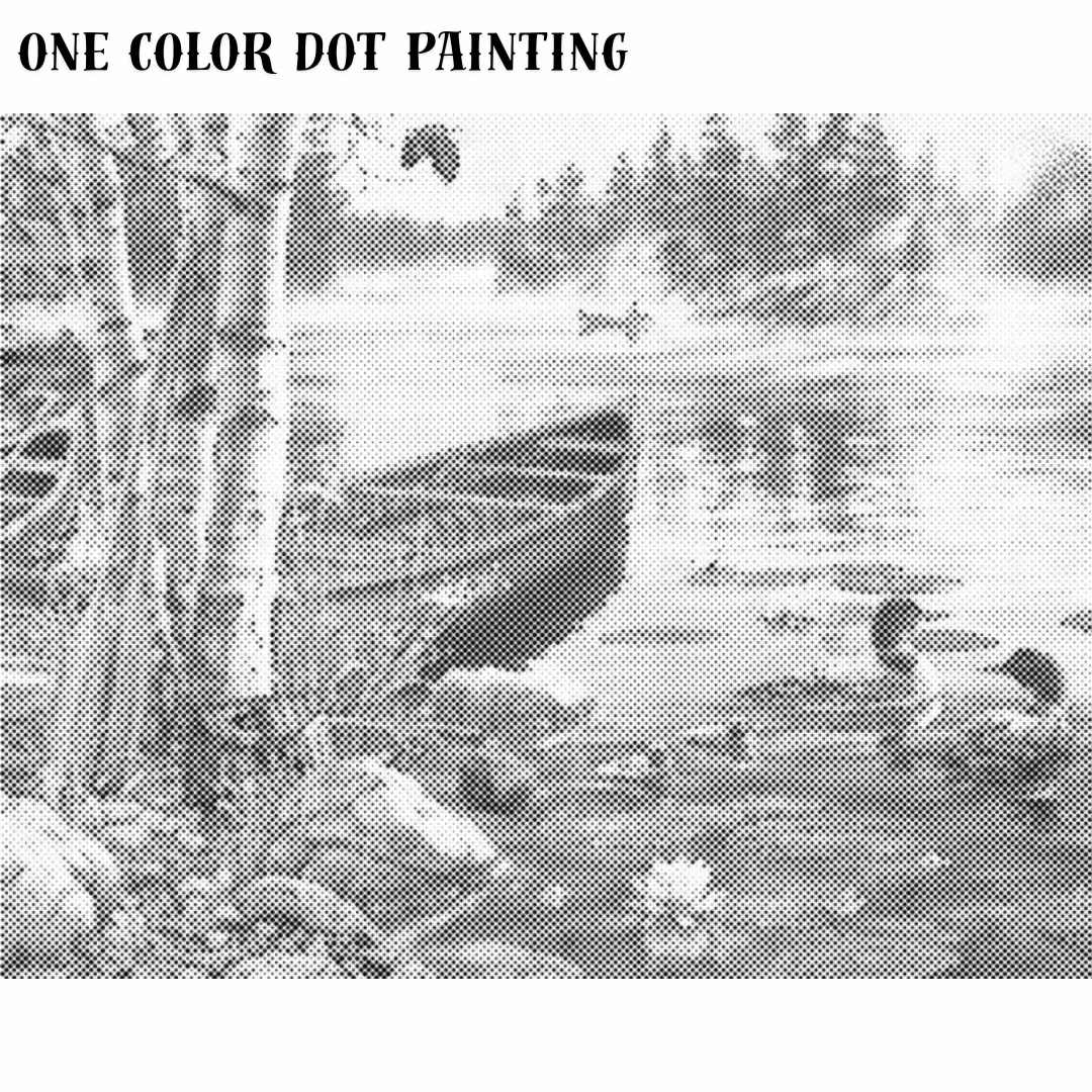 One Color Dot Painting Sjölandskap 40x50