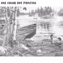 One Color Dot Painting Sjölandskap 40x50