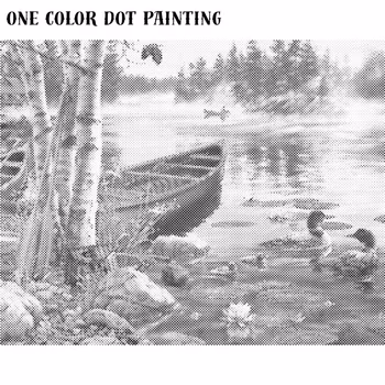 One Color Dot Painting Sjölandskap 40x50