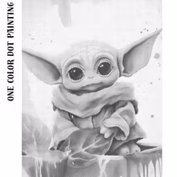 One Color Dot Painting Baby Yoda 40x50
