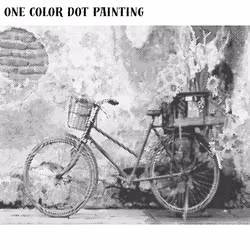 One Color Dot Painting Cykel Med Blommor 40x50