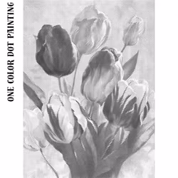 One Color Dot Painting Tulpaner 30x40