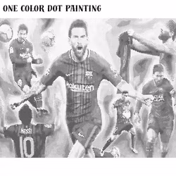 One Color Dot Painting Messi 40x50