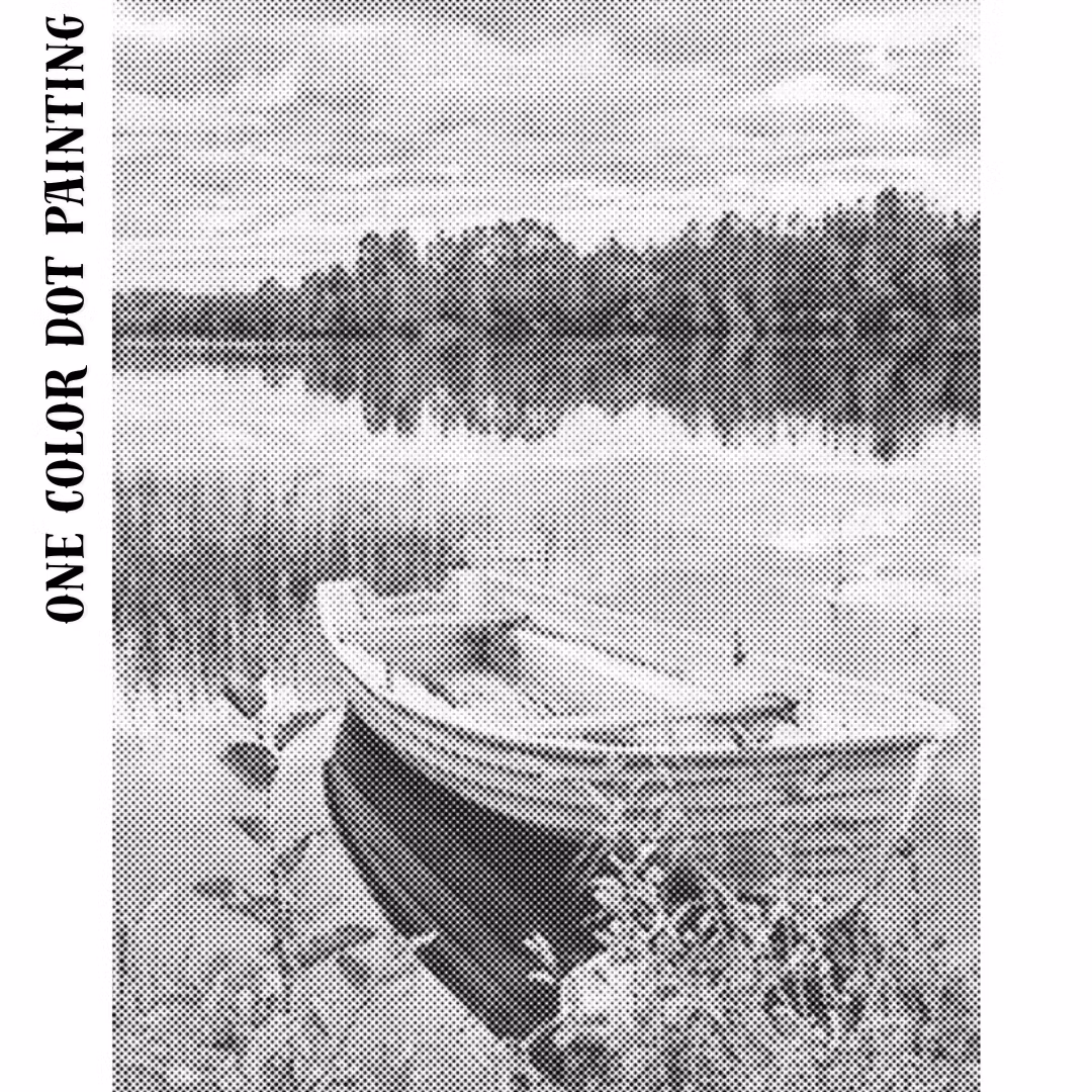 One Color Dot Painting Eka I Solnedgång 40x50