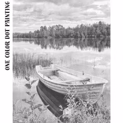 One Color Dot Painting Eka I Solnedgång 40x50