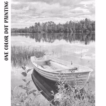 One Color Dot Painting Eka I Solnedgång 40x50