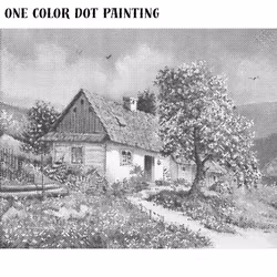 One Color Dot Painting Farmhouse 40x50